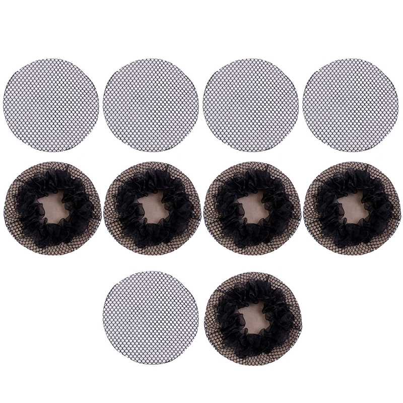Hair Net Invisible - 10Pcs Small Hole Black Elastic Mesh