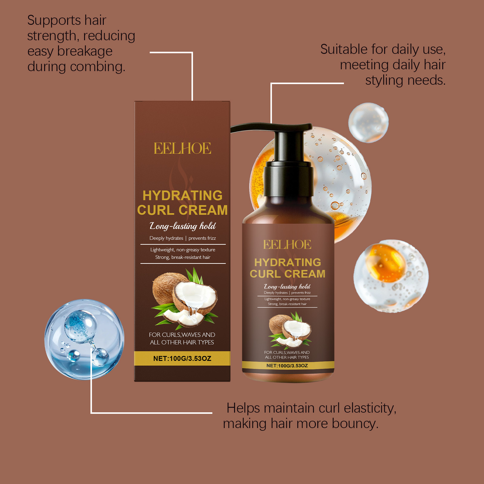 Curl Styling Cream for Wavy an - Hair Care For Curly Dry Hair recensie en prijs
