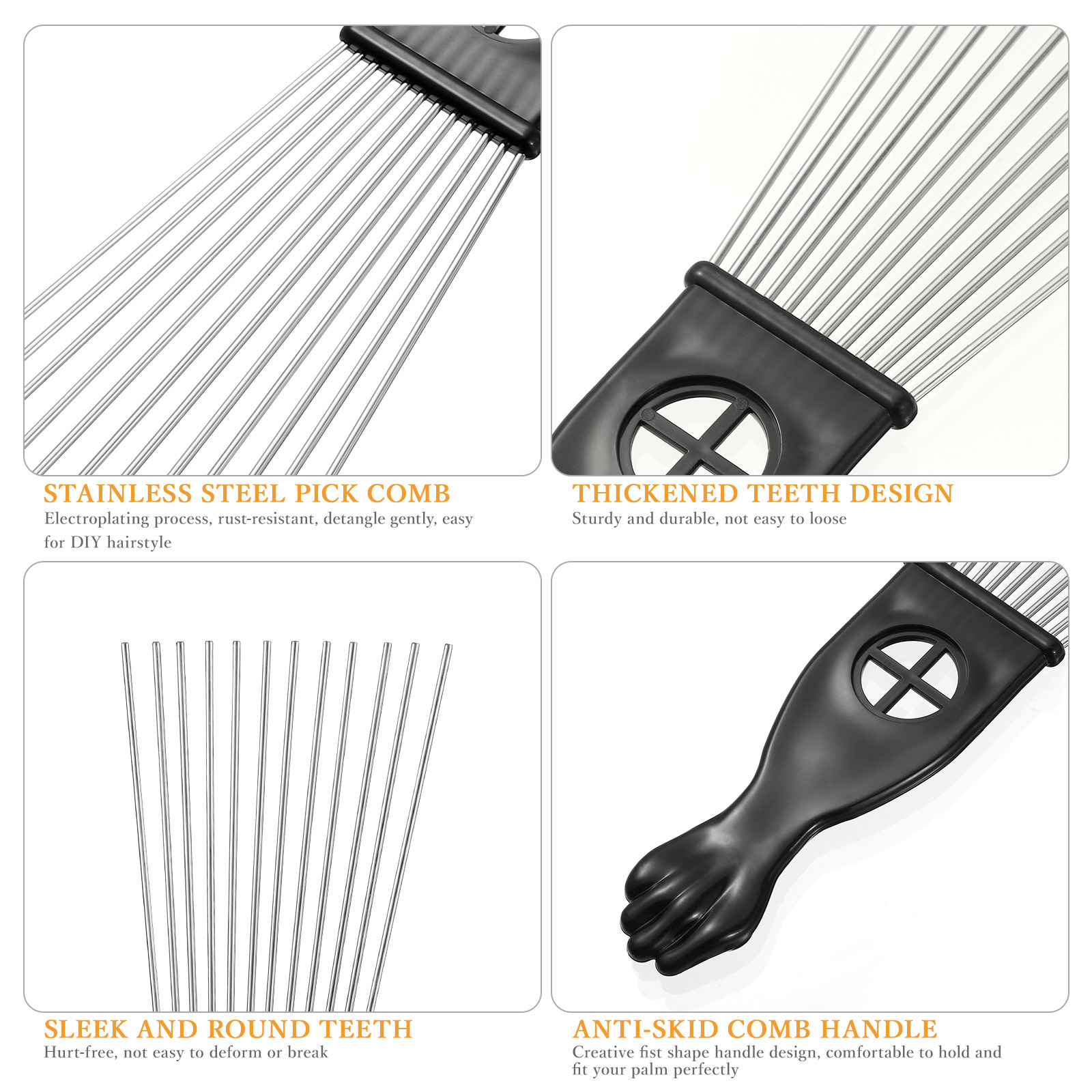 Metal Styling Pick Comb 2pcs F - Detangling Wide Comb recensie en prijs