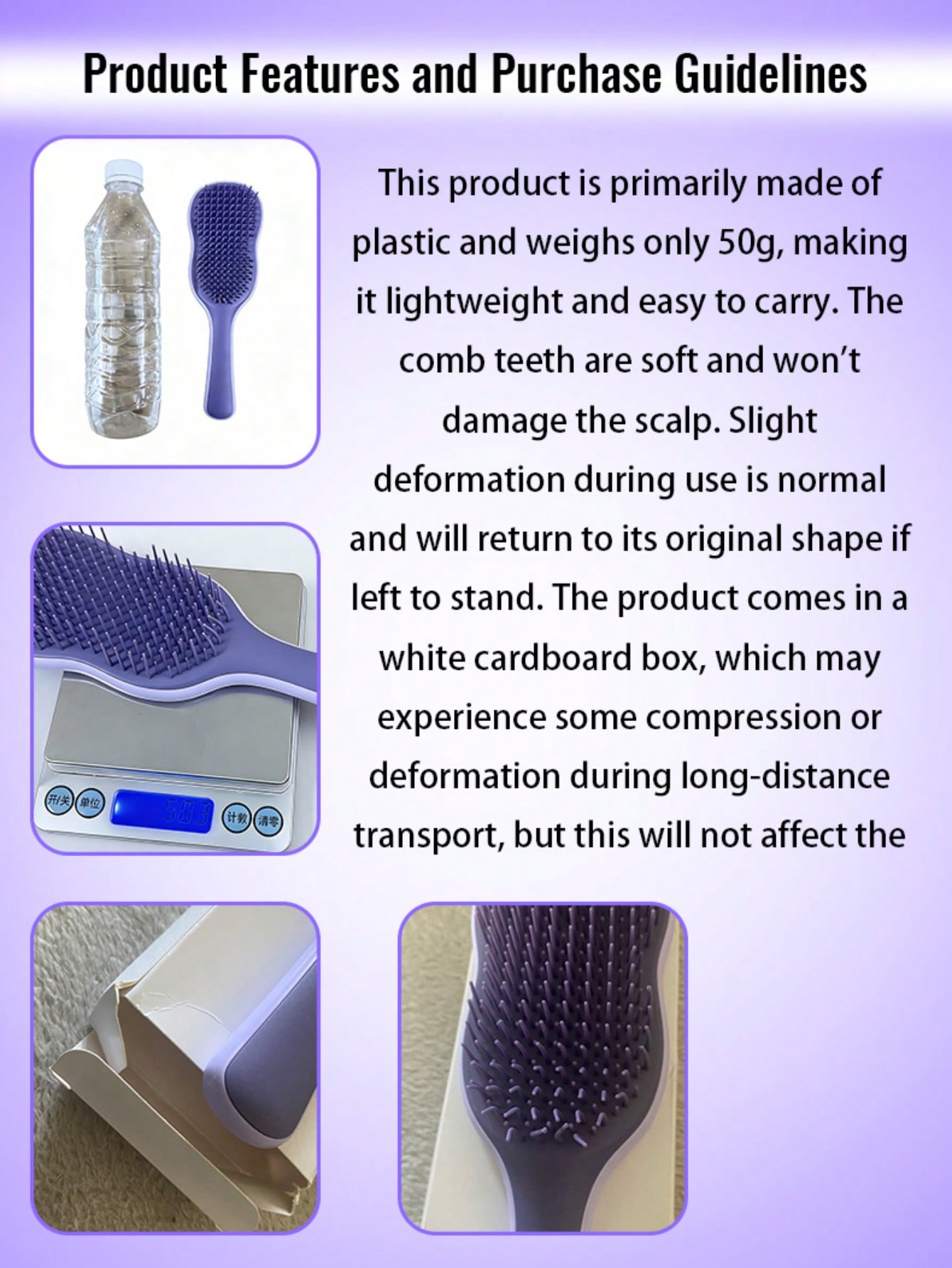 1pc Natural Smooth Hair Brush, - Hair Care For Curly Dry Hair recensie en prijs
