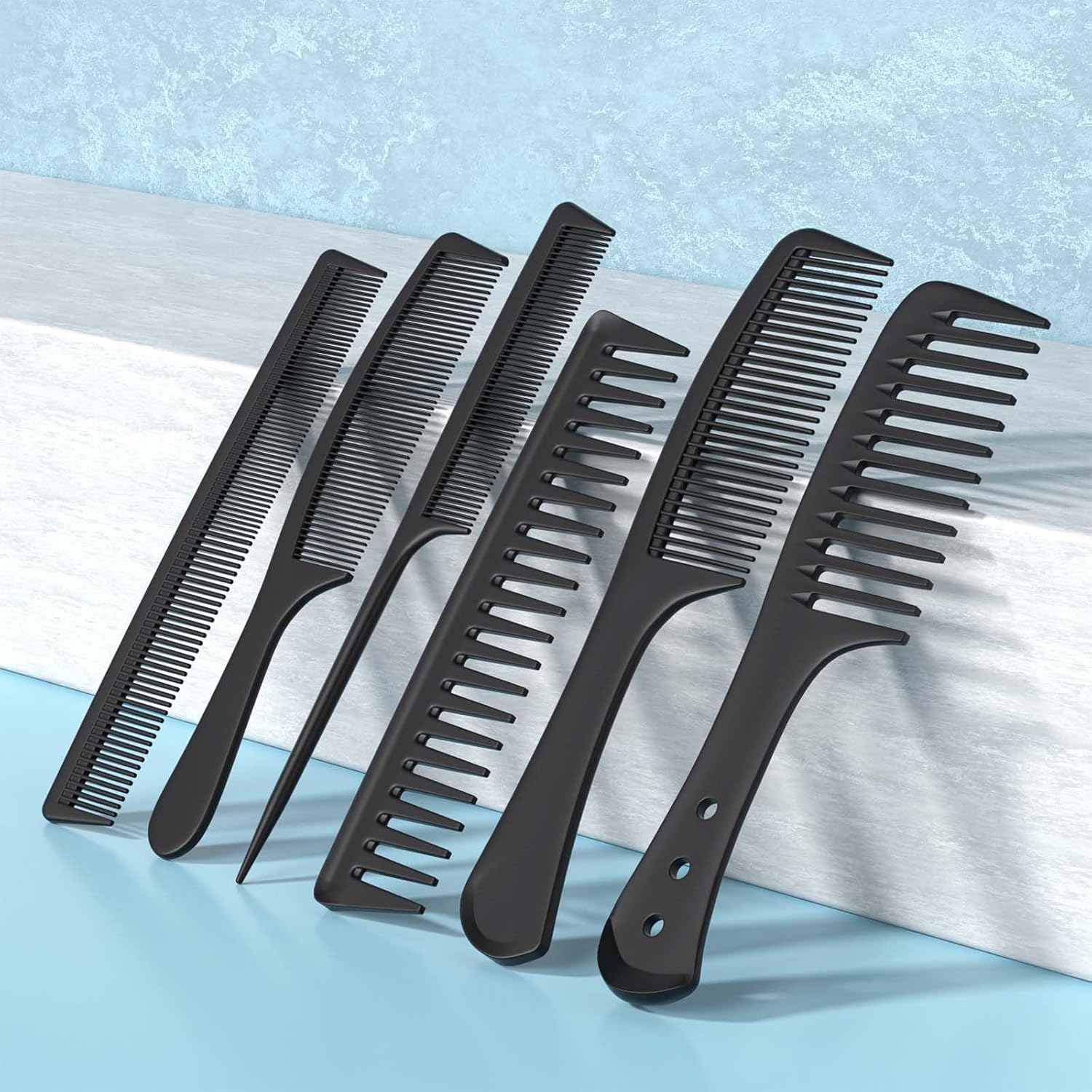 6 PCS Hair Comb Set Black, Dur - Detangling Wide Comb recensie en prijs