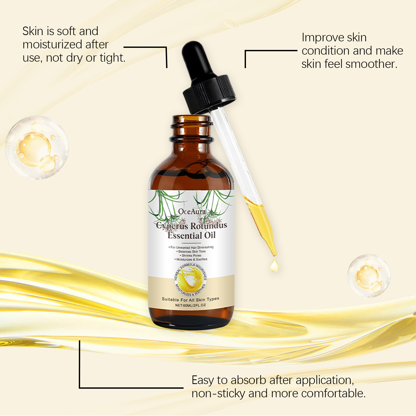 60ML Cyperus Rotundus Body Oil - Hair Care With Aloe Vera recensie en prijs