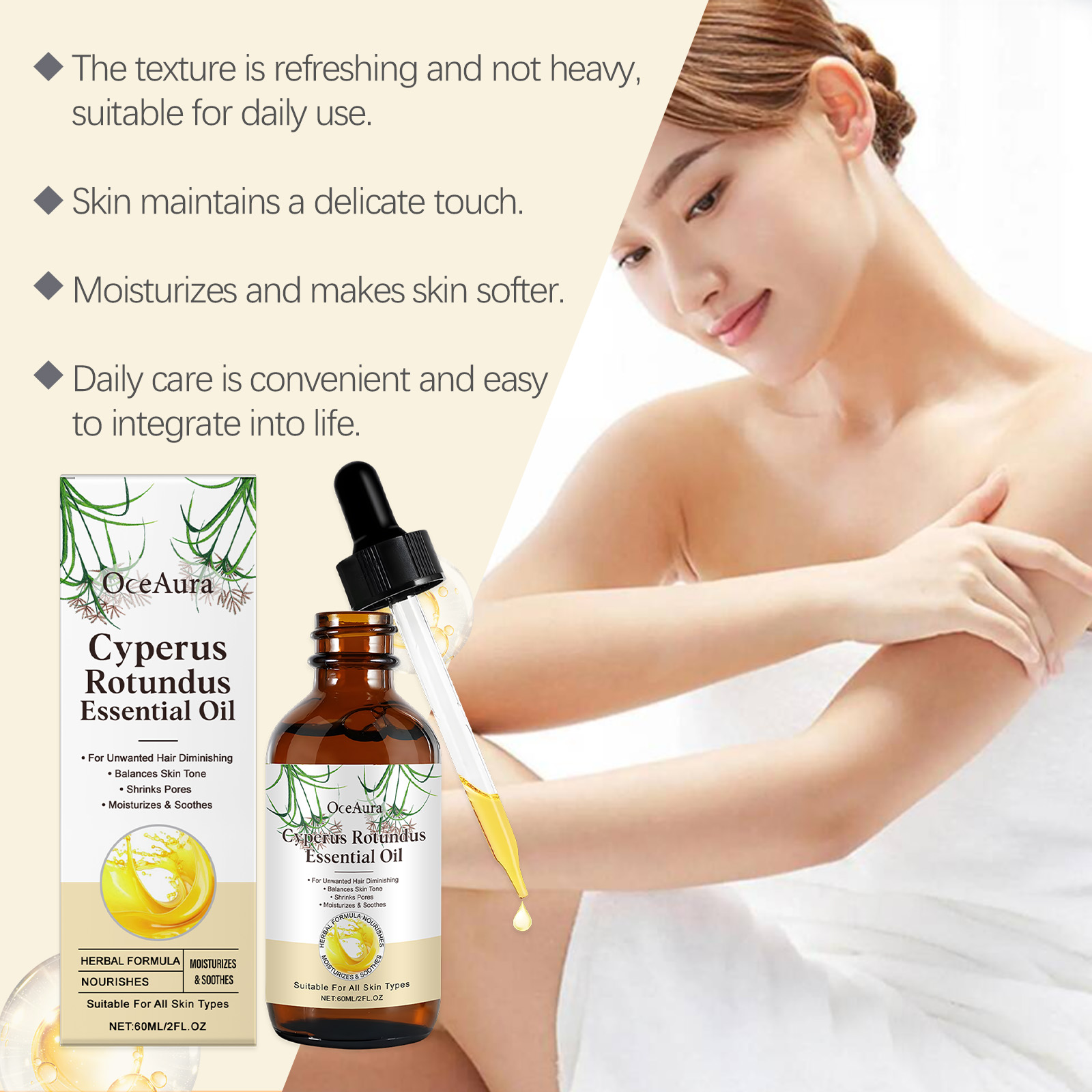 60ML Cyperus Rotundus Body Oil - Hair Care With Aloe Vera recensie en prijs