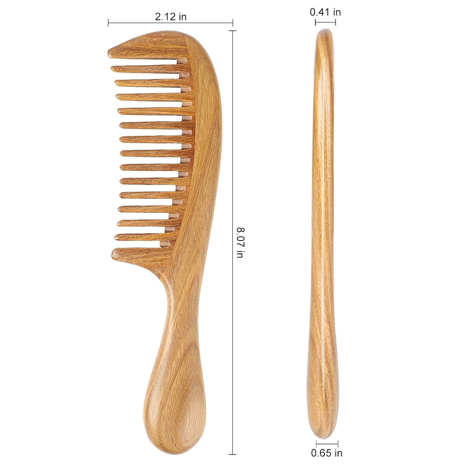 100% Natural Green Sandalwood  - Detangling Wide Comb recensie en prijs