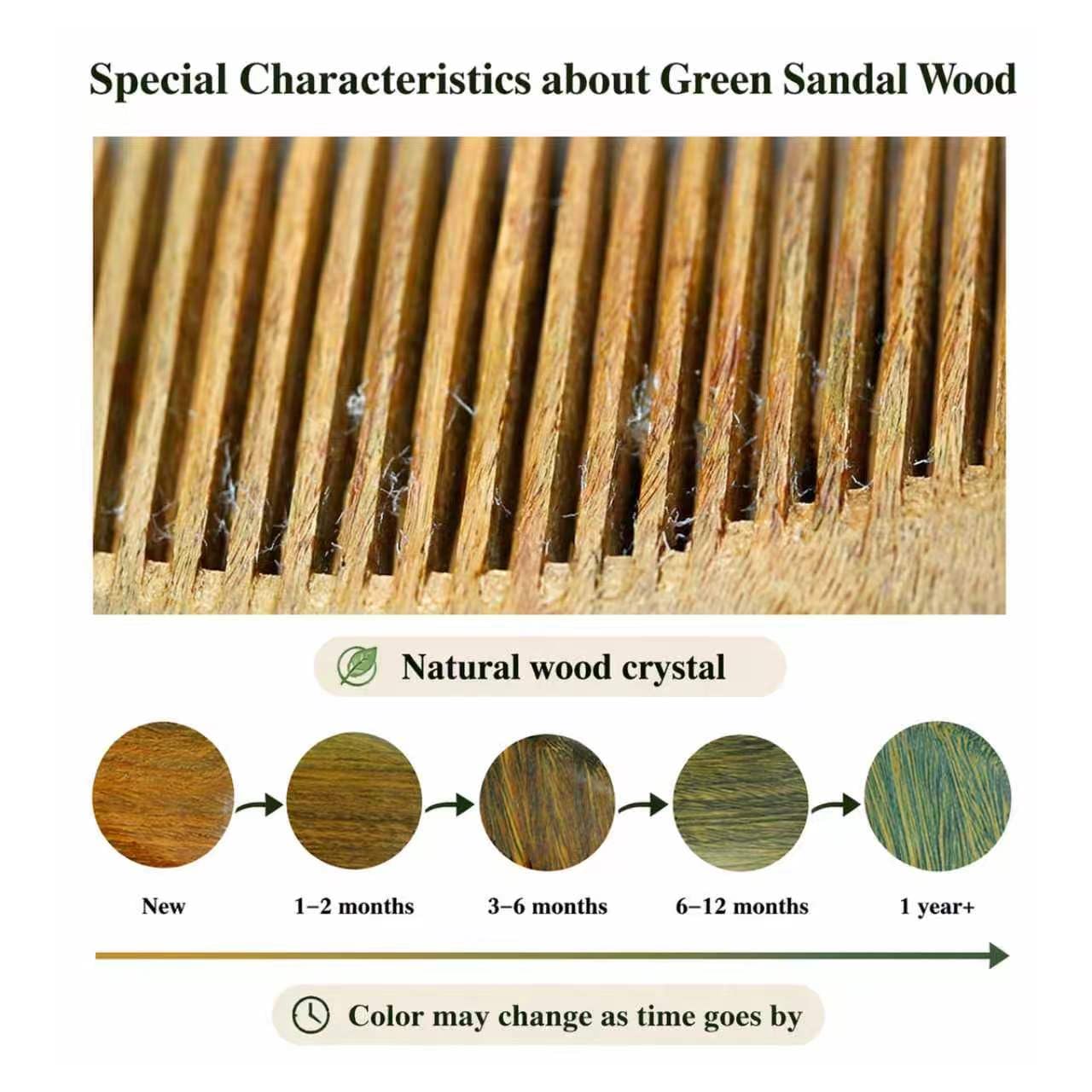 100% Natural Green Sandalwood  - Detangling Wide Comb recensie en prijs