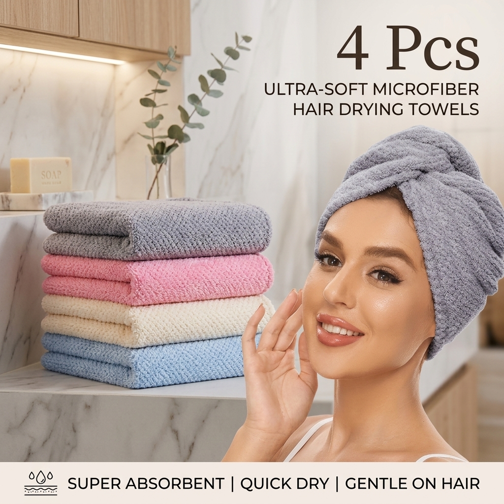 4Pack  Microfiber Hair Drying  - Hair Care For Curly Dry Hair recensie en prijs