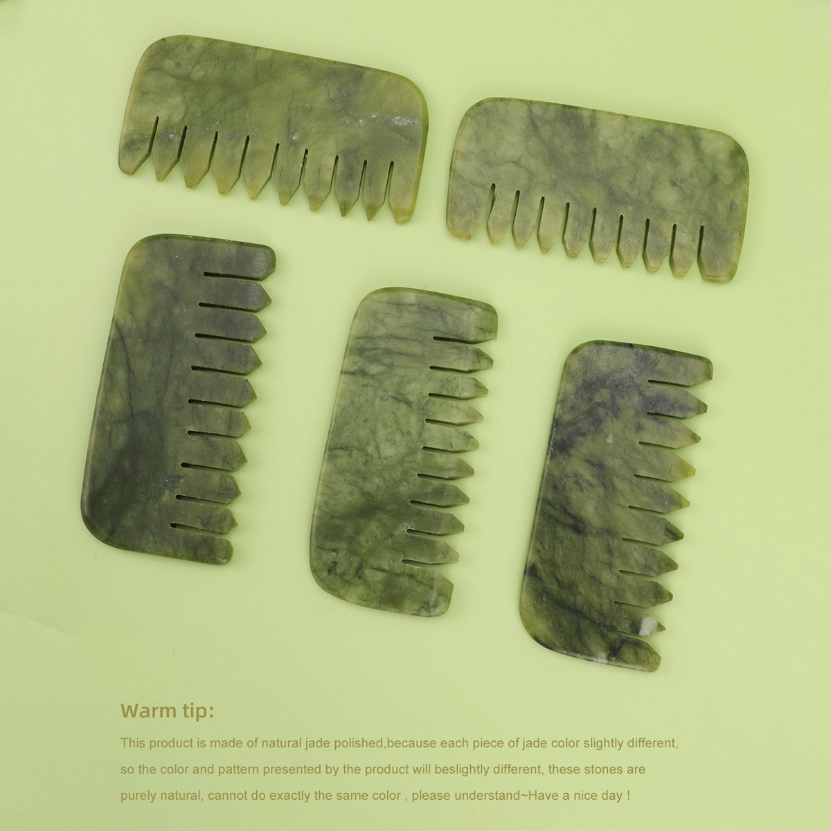 1pc Natural Jade Massage Comb  - Detangling Wide Comb recensie en prijs
