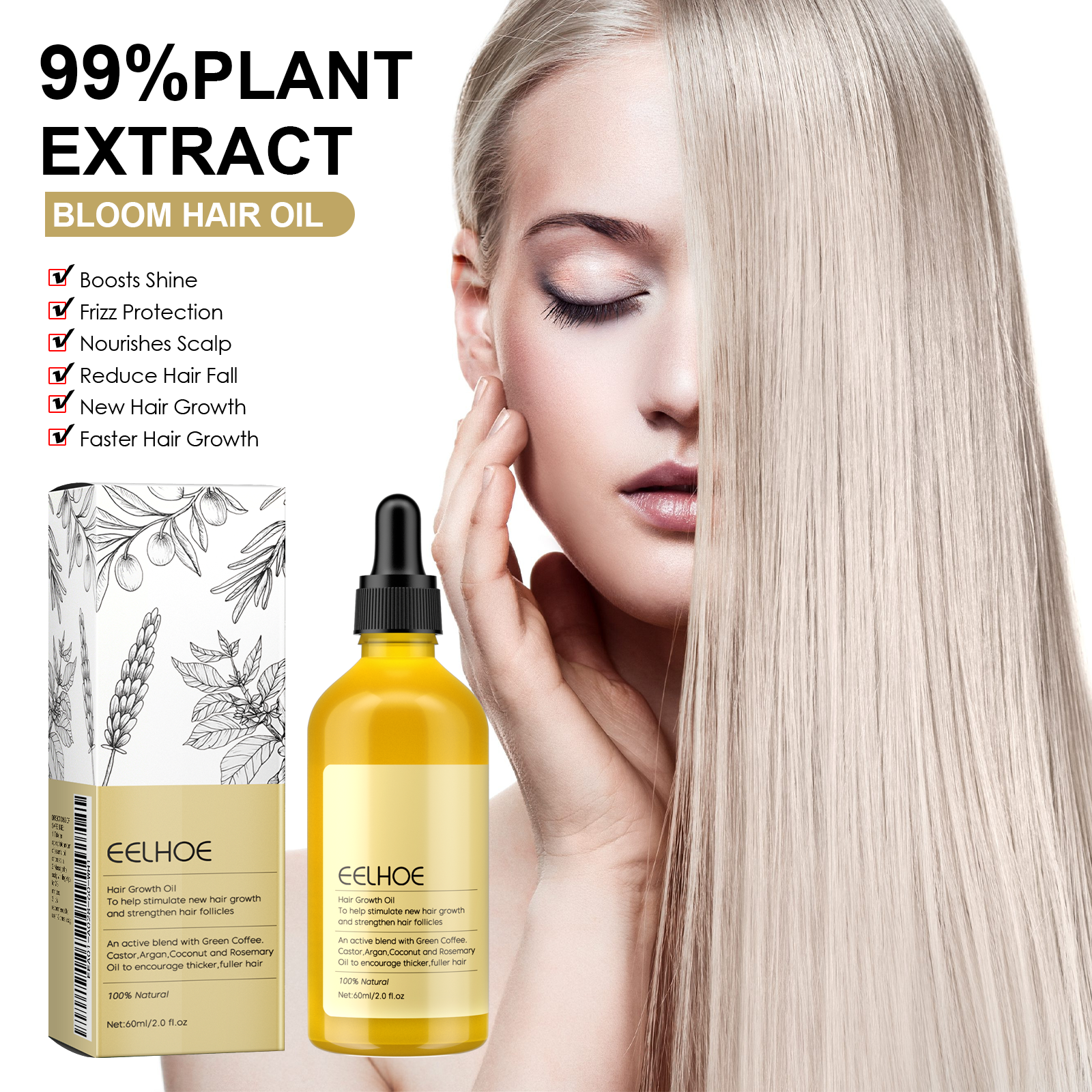 Rosemary Hair Growth Oil 60ml  - Hair Care For Hair Loss recensie en prijs