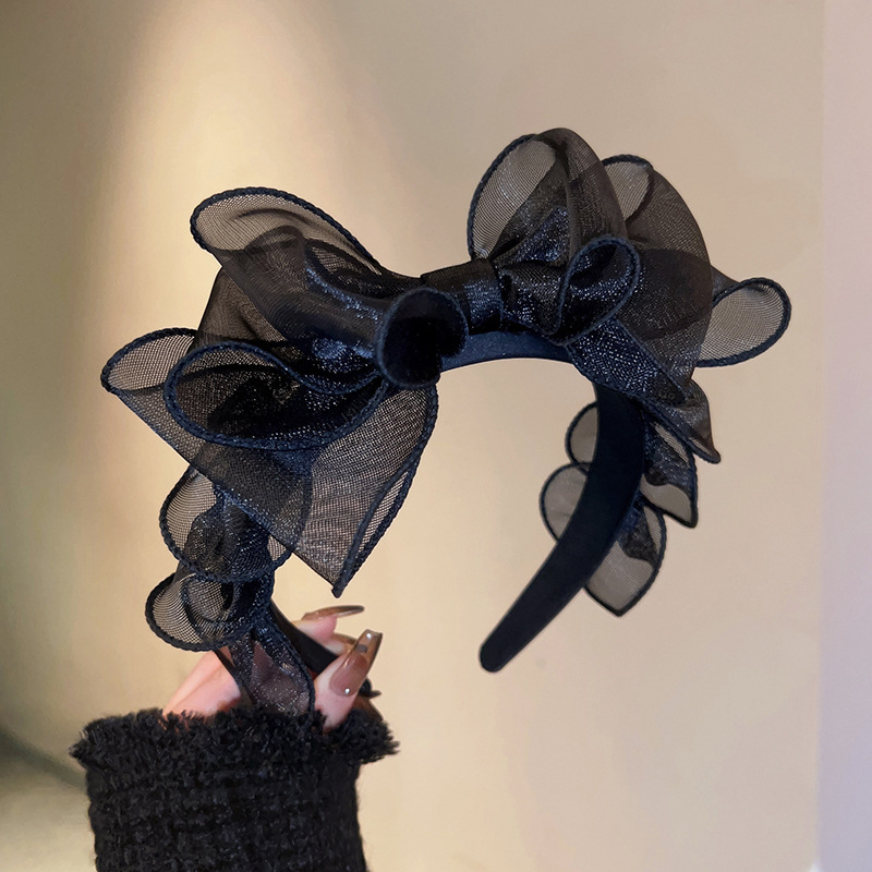Fashion Black Mesh Big Bow Hea - Hair Net Invisible recensie en prijs