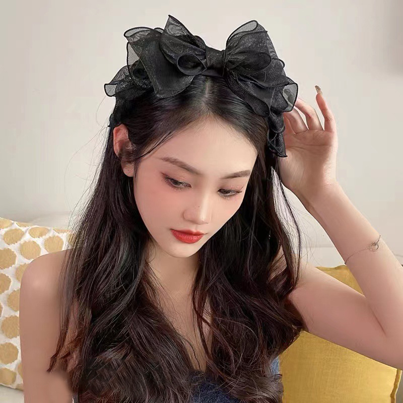 Fashion Black Mesh Big Bow Hea - Hair Net Invisible recensie en prijs