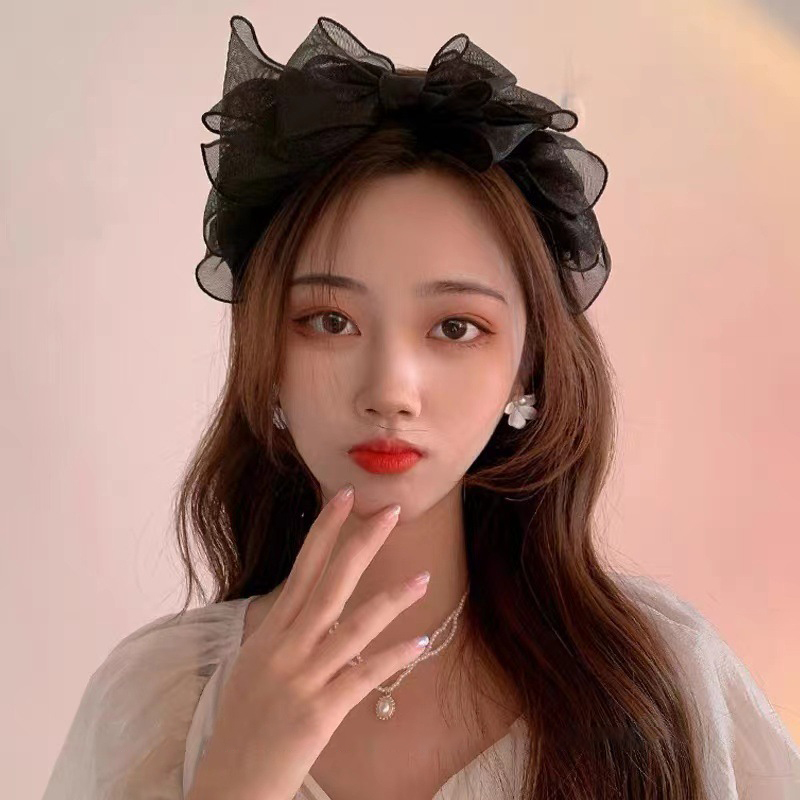 Fashion Black Mesh Big Bow Hea - Hair Net Invisible recensie en prijs