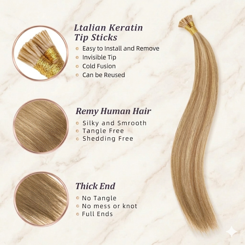 18inch Natural Remy I- Tip Hum - Hair Care Tips recensie en prijs